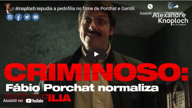 Alexandre Knoploch repudia a pedofilia no filme com Porchat