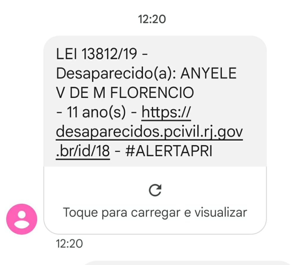 SMS do Alerta Pri